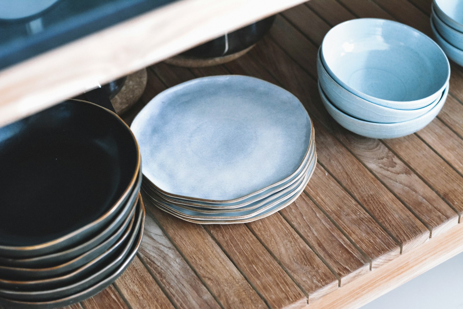 Blue ceramic tableware